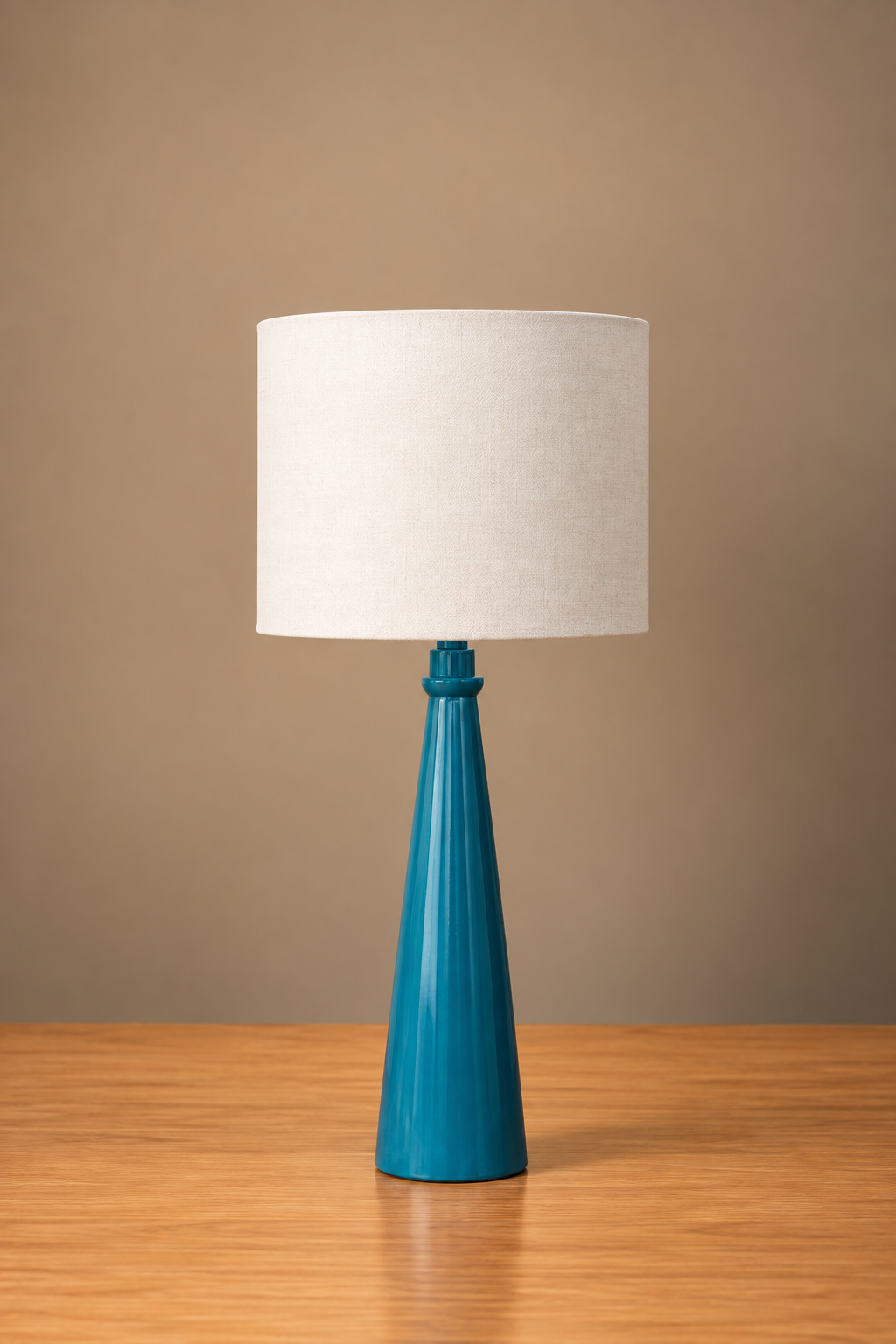 The Everest - Cerulean with Barrel Shade, Off white